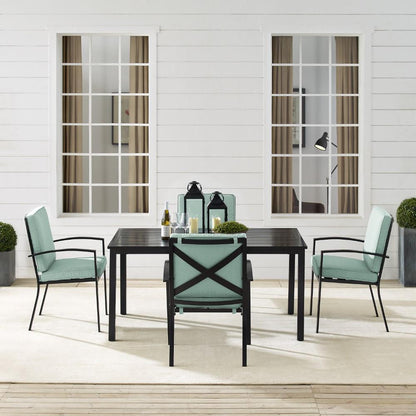 Crosley Furniture - Kaplan 5 Piece Outdoor Dining Set Mist/Oil Rubbed Bronze - Table & 4 Chairs - KO60019BZ-MI veiw 7
