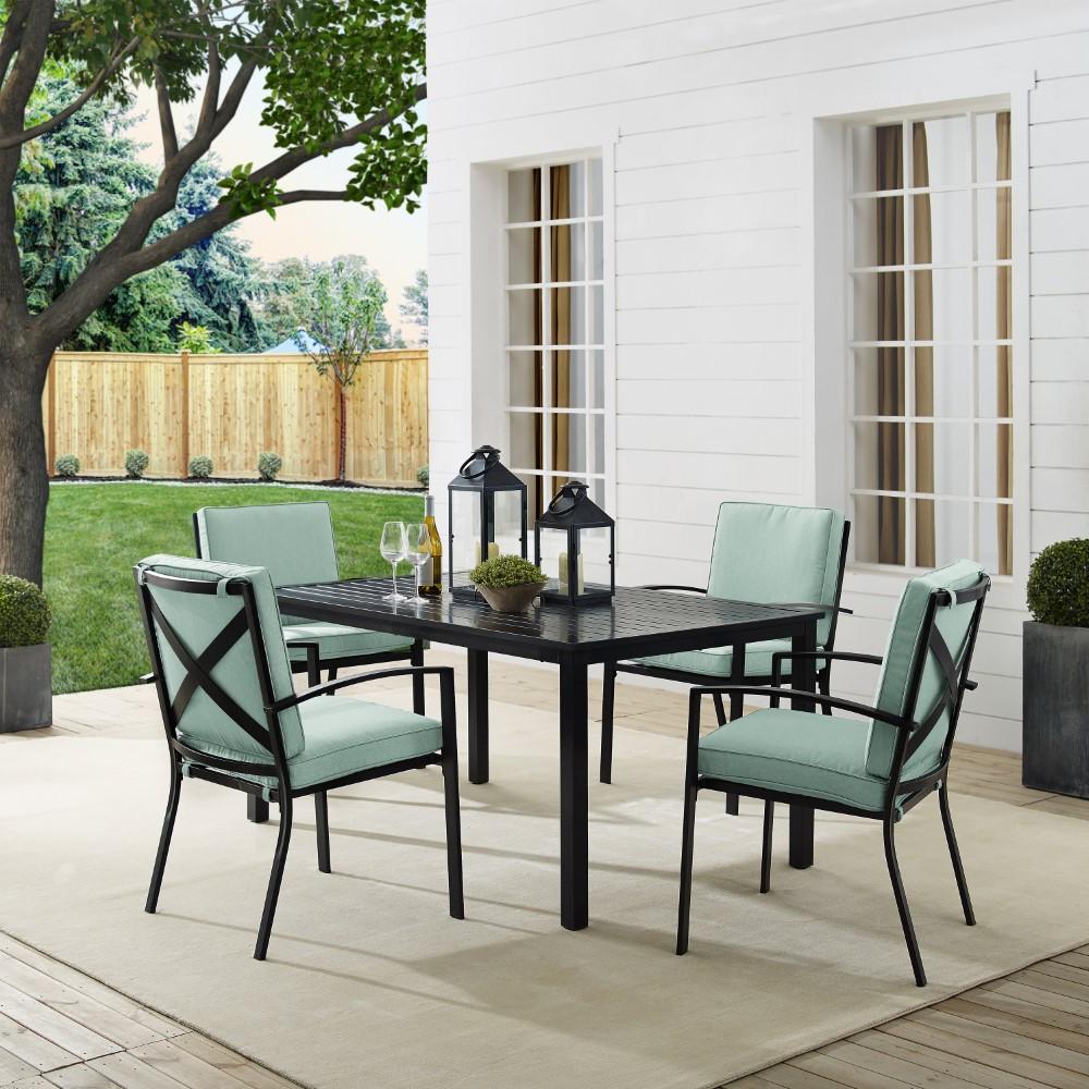 Crosley Furniture - Kaplan 5 Piece Outdoor Dining Set Mist/Oil Rubbed Bronze - Table & 4 Chairs - KO60019BZ-MI veiw 8