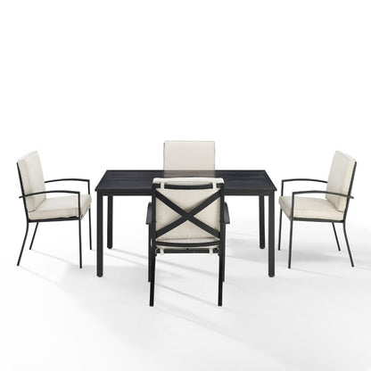 Crosley Furniture - Kaplan 5 Piece Outdoor Dining Set Oatmeal/Oil Rubbed Bronze - Table & 4 Chairs - KO60019BZ-OL veiw 2