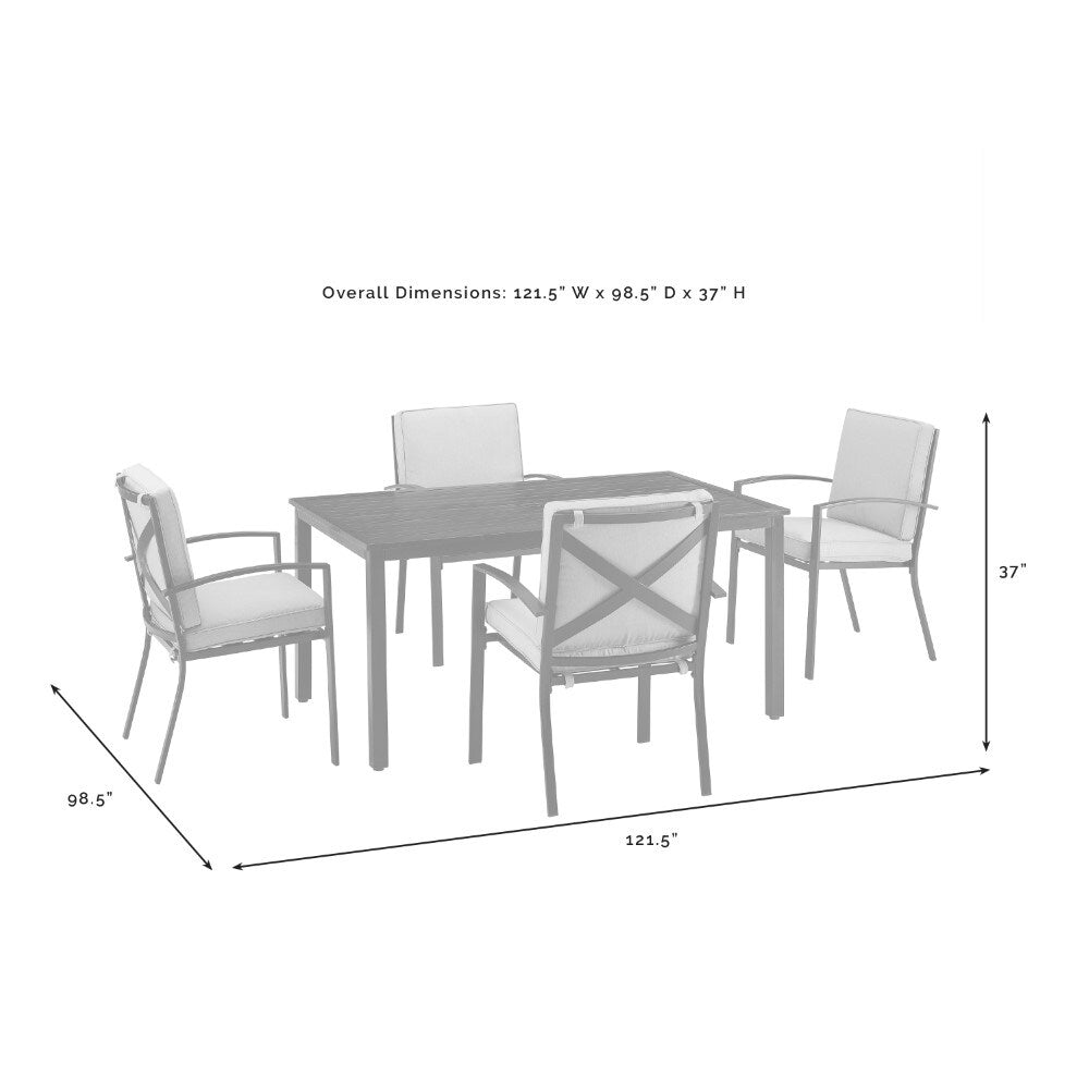 Crosley Furniture - Kaplan 5 Piece Outdoor Dining Set Oatmeal/Oil Rubbed Bronze - Table & 4 Chairs - KO60019BZ-OL veiw 4