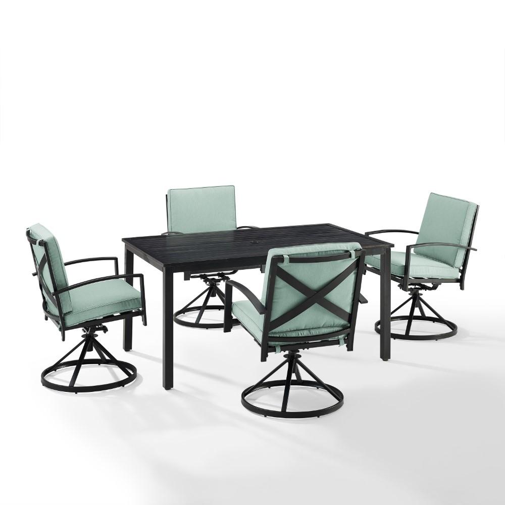 Crosley Furniture - Kaplan 5 Piece Outdoor Dining Set Mist/Oil Rubbed Bronze - Table & 4 Swivel Chairs - KO60021BZ-MI veiw 1