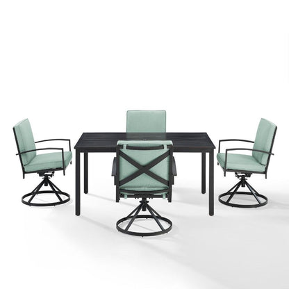 Crosley Furniture - Kaplan 5 Piece Outdoor Dining Set Mist/Oil Rubbed Bronze - Table & 4 Swivel Chairs - KO60021BZ-MI veiw 2