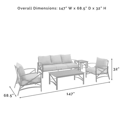 Crosley Furniture - Kaplan 5 Piece Outdoor Sofa Set Mist/Oil Rubbed Bronze - Sofa, Coffee Table, Side Table, & 2 Arm Chairs - KO60032BZ-MI veiw 6