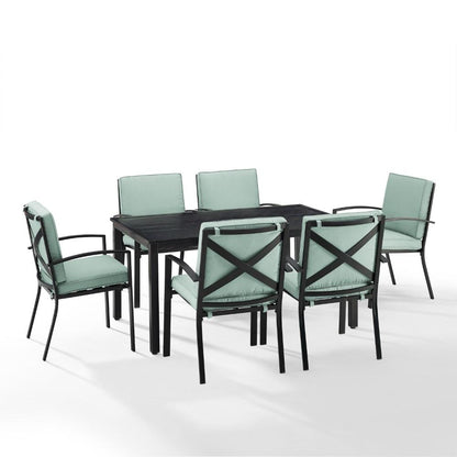 Crosley Furniture - Kaplan 7 Piece Outdoor Dining Set Mist/Oil Rubbed Bronze - Table & 6 Chairs - KO60020BZ-MI veiw 1