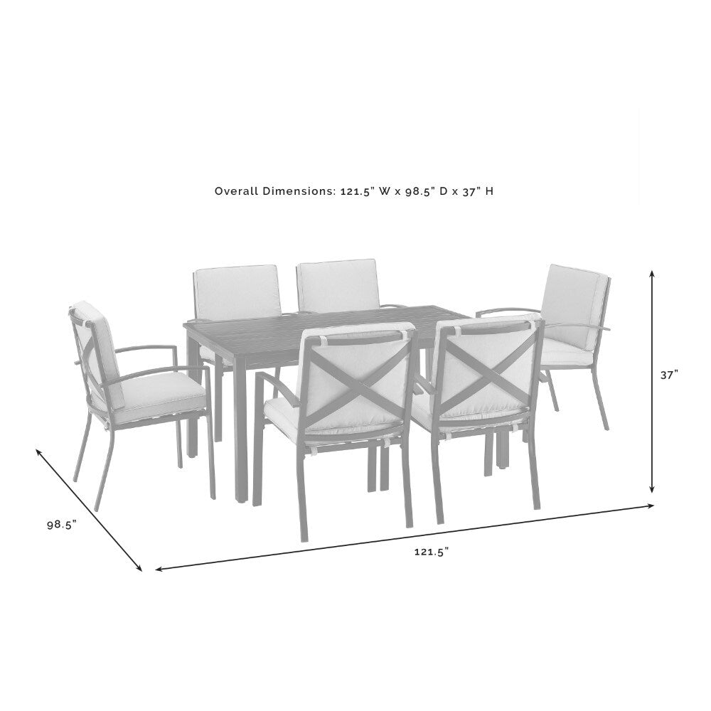 Crosley Furniture - Kaplan 7 Piece Outdoor Dining Set Mist/Oil Rubbed Bronze - Table & 6 Chairs - KO60020BZ-MI veiw 4