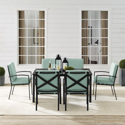 Crosley Furniture - Kaplan 7 Piece Outdoor Dining Set Mist/Oil Rubbed Bronze - Table & 6 Chairs - KO60020BZ-MI veiw 7