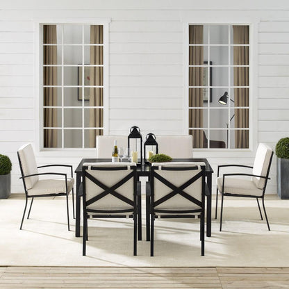 Crosley Furniture - Kaplan 7 Piece Outdoor Dining Set Oatmeal/Oil Rubbed Bronze - Table & 6 Chairs - KO60020BZ-OL veiw 7