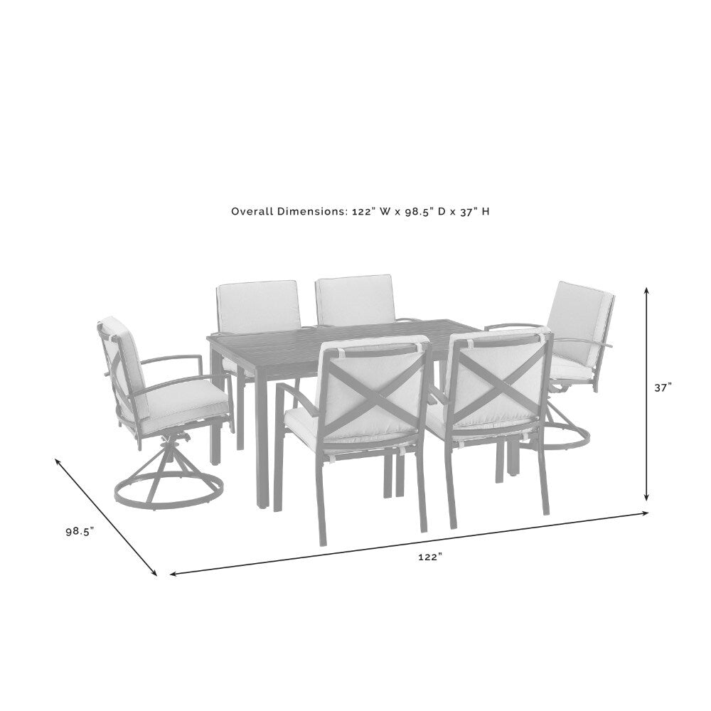 Crosley Furniture - Kaplan 7 Piece Outdoor Dining Set Mist/Oil Rubbed Bronze - Table, 2 Swivel Chairs, & 4 Regular Chairs - KO60023BZ-MI veiw 4