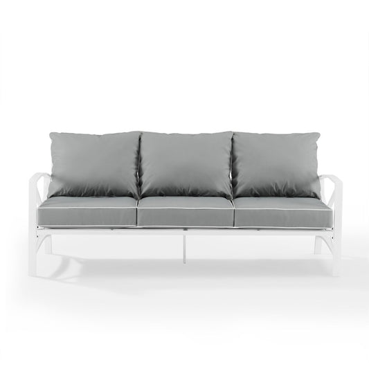 Crosley Furniture - Kaplan Outdoor Metal Sofa Gray/White - KO60027WH-GY veiw 2