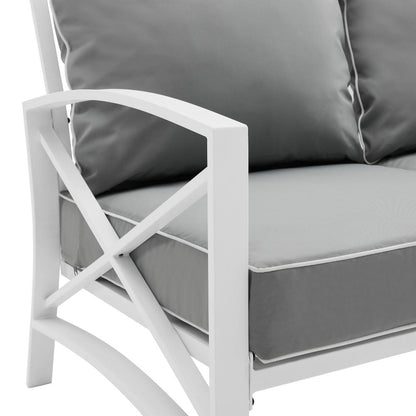 Crosley Furniture - Kaplan Outdoor Metal Sofa Gray/White - KO60027WH-GY veiw 5