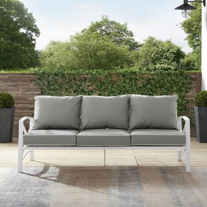 Crosley Furniture - Kaplan Outdoor Metal Sofa Gray/White - KO60027WH-GY veiw 7