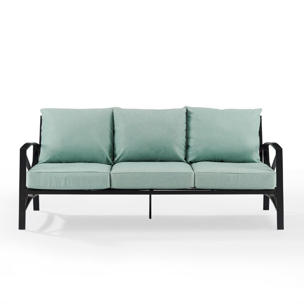 Crosley Furniture - Kaplan Outdoor Metal Sofa Mist/Oil Rubbed Bronze - KO60027BZ-MI veiw 2
