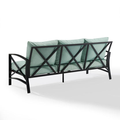 Crosley Furniture - Kaplan Outdoor Metal Sofa Mist/Oil Rubbed Bronze - KO60027BZ-MI veiw 3