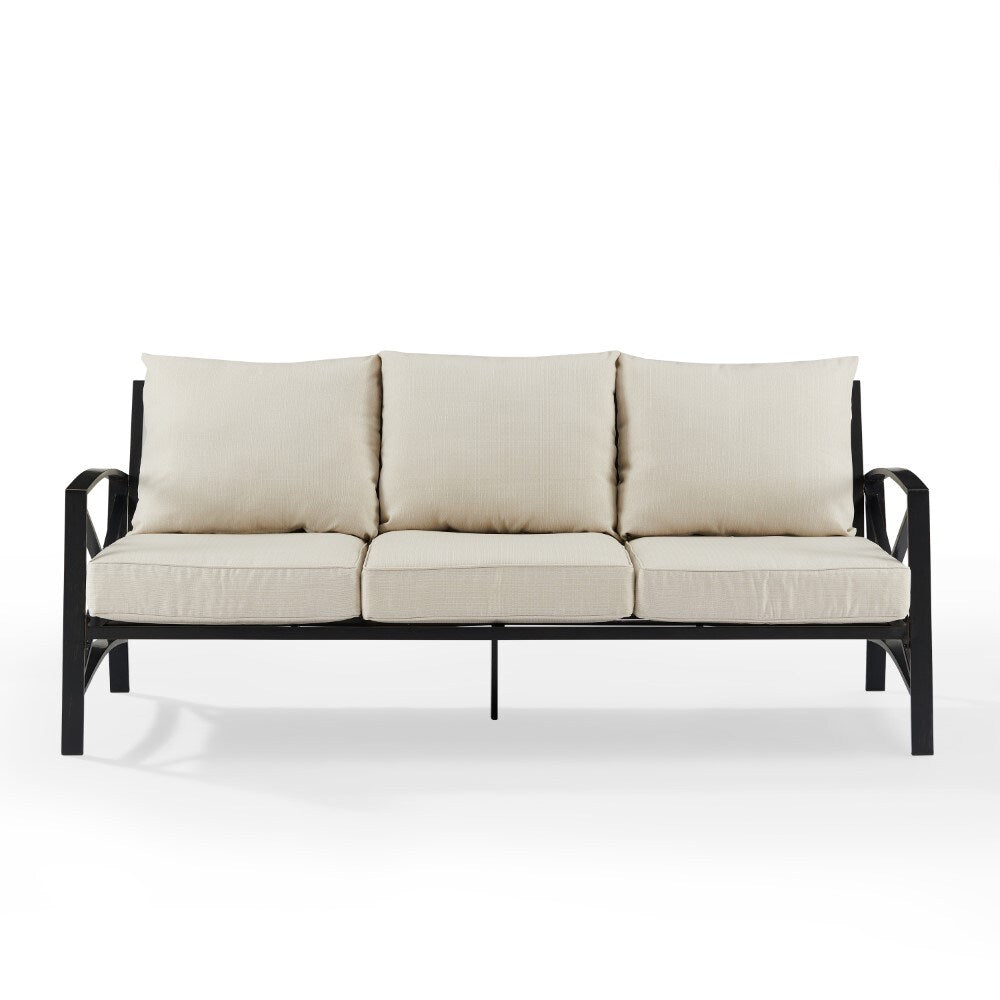 Crosley Furniture - Kaplan Outdoor Metal Sofa Oatmeal/Oil Rubbed Bronze - KO60027BZ-OL veiw 2