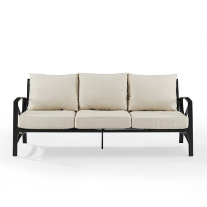 Crosley Furniture - Kaplan Outdoor Metal Sofa Oatmeal/Oil Rubbed Bronze - KO60027BZ-OL veiw 2