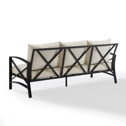 Crosley Furniture - Kaplan Outdoor Metal Sofa Oatmeal/Oil Rubbed Bronze - KO60027BZ-OL veiw 3