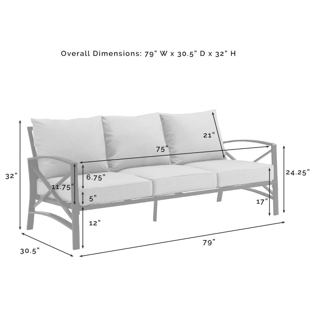 Crosley Furniture - Kaplan Outdoor Metal Sofa Oatmeal/Oil Rubbed Bronze - KO60027BZ-OL veiw 6