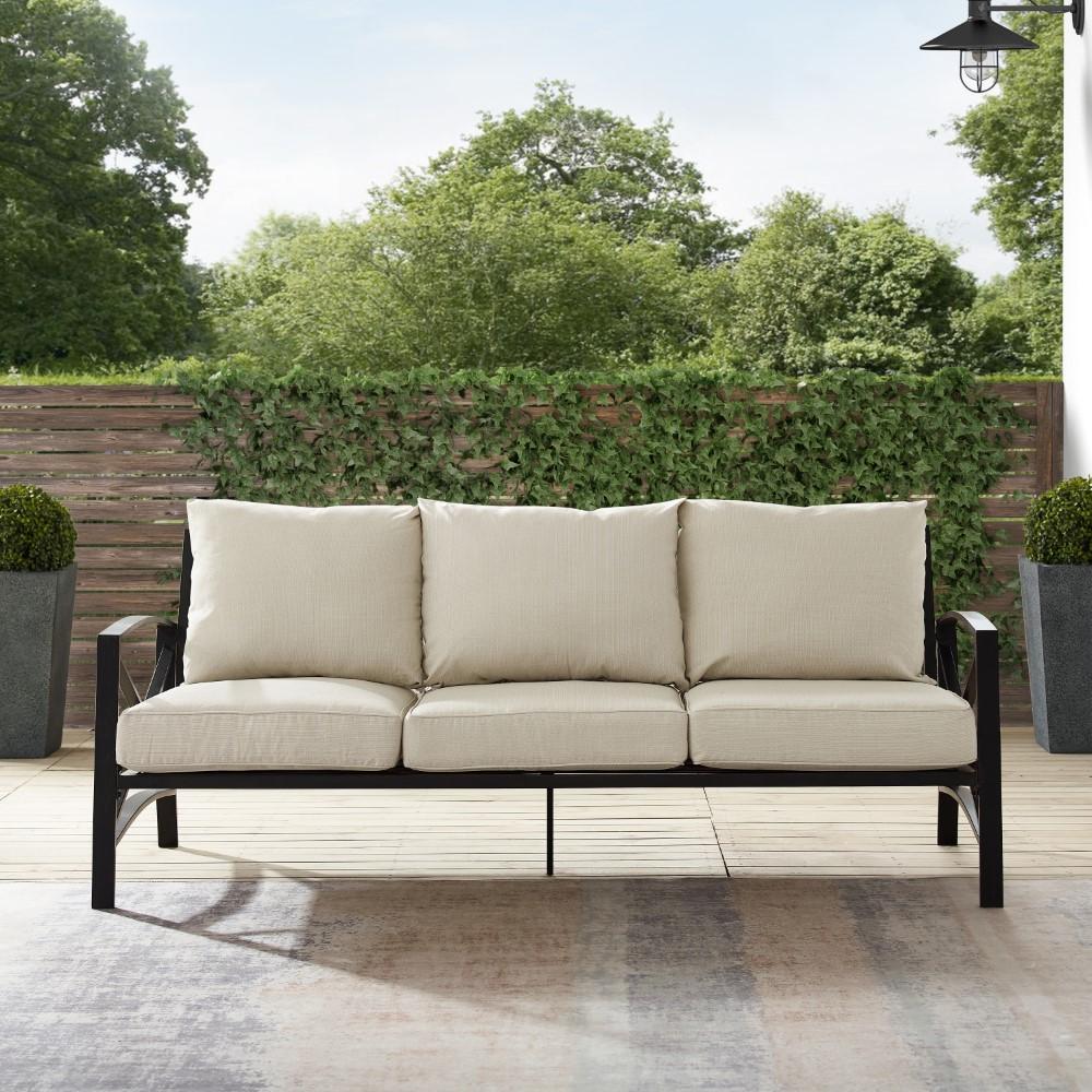 Crosley Furniture - Kaplan Outdoor Metal Sofa Oatmeal/Oil Rubbed Bronze - KO60027BZ-OL veiw 7