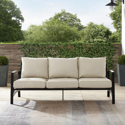 Crosley Furniture - Kaplan Outdoor Metal Sofa Oatmeal/Oil Rubbed Bronze - KO60027BZ-OL veiw 7