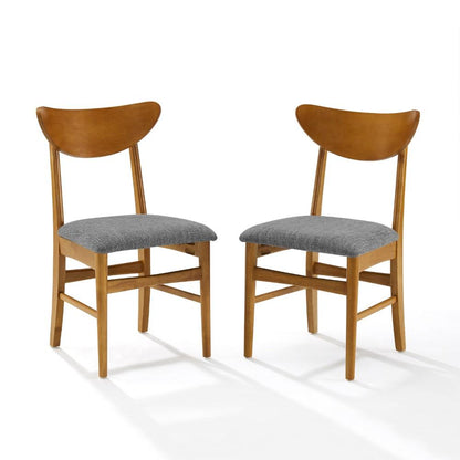 Crosley Furniture - Landon 2 Piece Wood Dining Chairs With Upholstered Seat Acorn - 2 Wood Back Chairs - CF6021-AC veiw 2