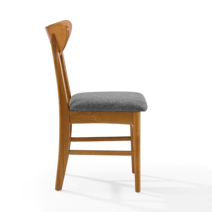 Crosley Furniture - Landon 2 Piece Wood Dining Chairs With Upholstered Seat Acorn - 2 Wood Back Chairs - CF6021-AC veiw 3