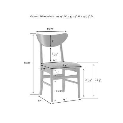 Crosley Furniture - Landon 2 Piece Wood Dining Chairs With Upholstered Seat Acorn - 2 Wood Back Chairs - CF6021-AC veiw 7