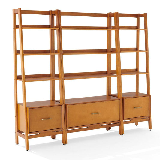 Crosley Furniture - Landon 3 Piece Etagere Set Acorn - Large Etagere, 2 Small Etageres - KF13040AC veiw 1