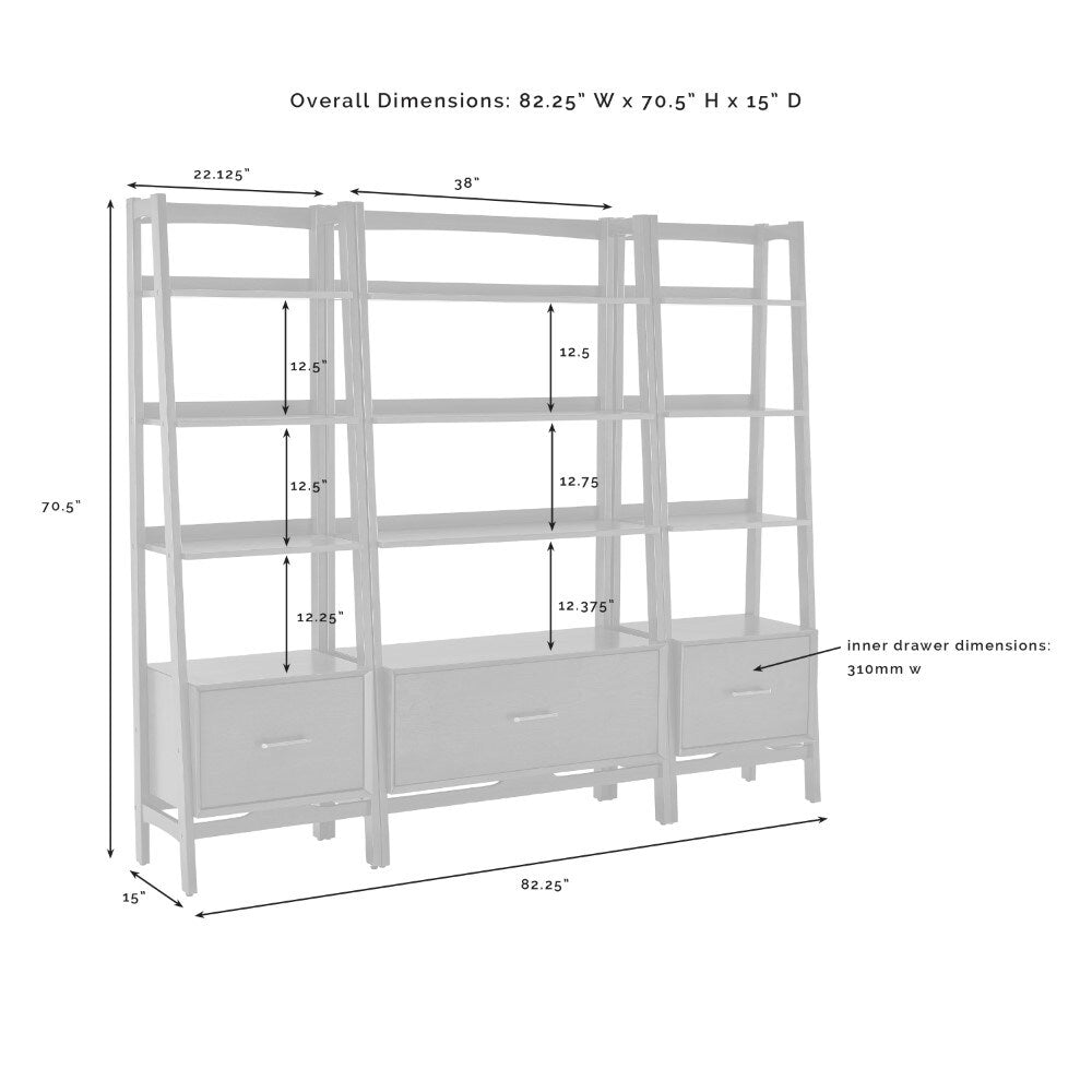 Crosley Furniture - Landon 3 Piece Etagere Set Mahogany - Large Etagere, 2 Small Etageres - KF13040MA veiw 3