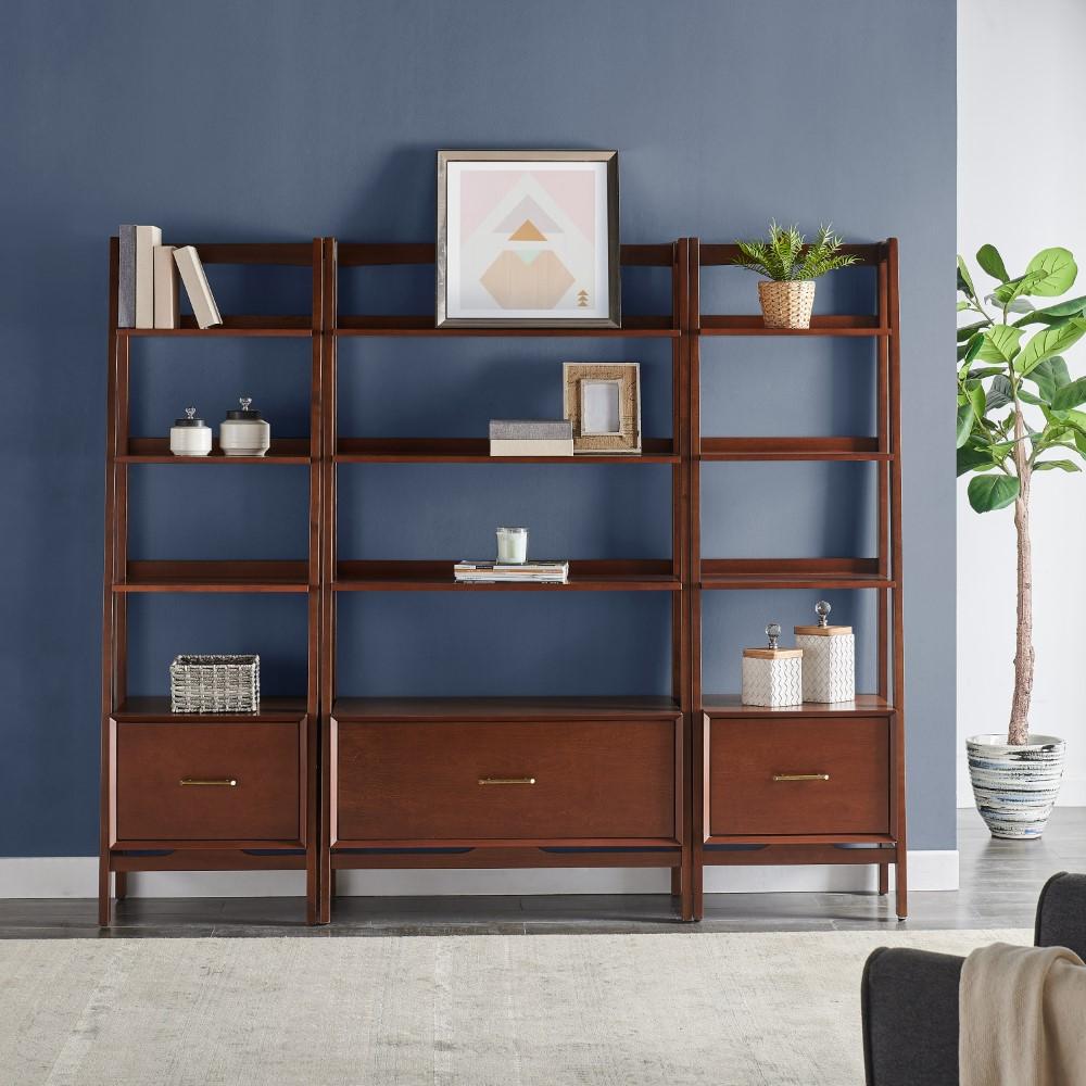 Crosley Furniture - Landon 3 Piece Etagere Set Mahogany - Large Etagere, 2 Small Etageres - KF13040MA veiw 4