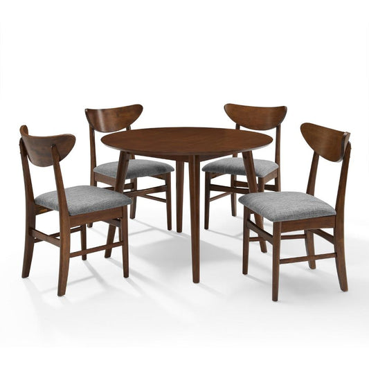 Crosley Furniture - Landon 5 Piece Round Dining Set Mahogany - Table & 4 Wood Back Chairs - KF13044MA veiw 1