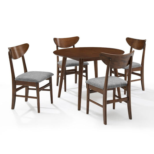 Crosley Furniture - Landon 5 Piece Round Dining Set Mahogany - Table & 4 Wood Back Chairs - KF13044MA veiw 2