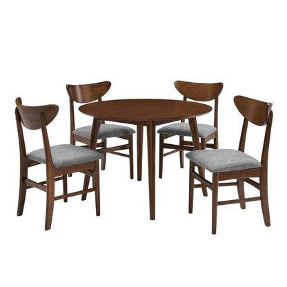 Crosley Furniture - Landon 5 Piece Round Dining Set Mahogany - Table & 4 Wood Back Chairs - KF13044MA veiw 3