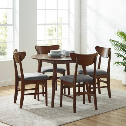Crosley Furniture - Landon 5 Piece Round Dining Set Mahogany - Table & 4 Wood Back Chairs - KF13044MA veiw 5