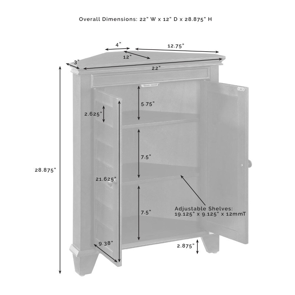 Crosley Furniture - Lydia Corner Cabinet White - CF7021-WH veiw 6