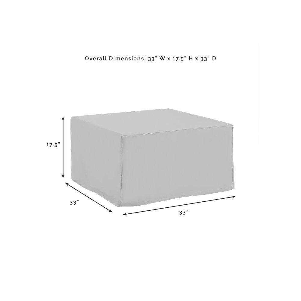 Crosley Furniture - Outdoor Square Table & Ottoman Furniture Cover Gray - CO7507-GY veiw 3