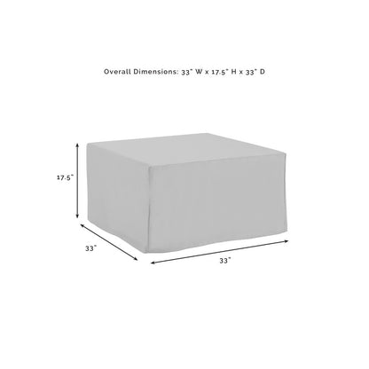 Crosley Furniture - Outdoor Square Table & Ottoman Furniture Cover Gray - CO7507-GY veiw 3