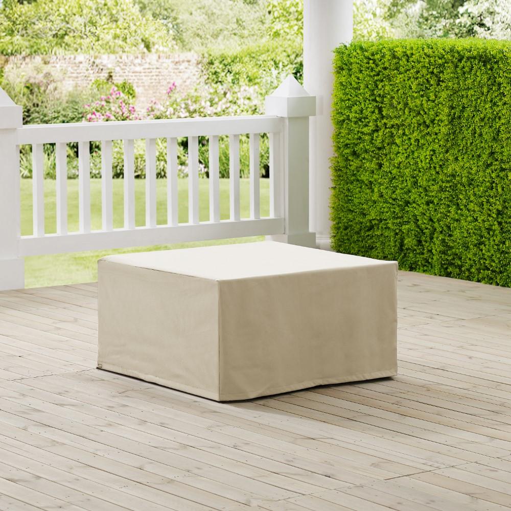 Crosley Furniture - Outdoor Square Table & Ottoman Furniture Cover Tan - CO7507-TA veiw 4