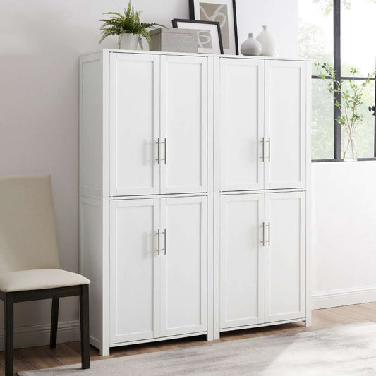 Crosley Furniture - Savannah 2Pc Pantry Set White - 2 Pantries - KF33020WH veiw 1