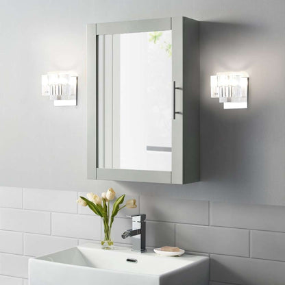 Crosley Furniture - Savannah Mirrored Wall Cabinet Gray - CF7028-GY veiw 1