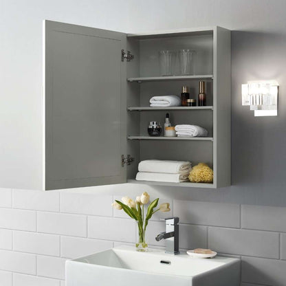 Crosley Furniture - Savannah Mirrored Wall Cabinet Gray - CF7028-GY veiw 3