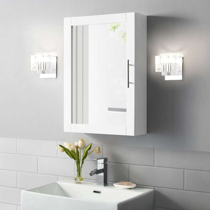 Crosley Furniture - Savannah Mirrored Wall Cabinet White - CF7028-WH veiw 1
