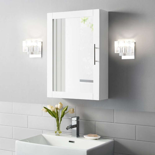 Crosley Furniture - Savannah Mirrored Wall Cabinet White - CF7028-WH veiw 1