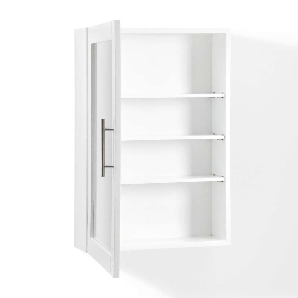 Crosley Furniture - Savannah Mirrored Wall Cabinet White - CF7028-WH veiw 8