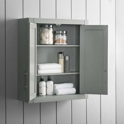 Crosley Furniture - Savannah Wall Cabinet Gray - CF7027-GY veiw 3