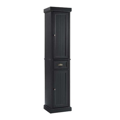 Crosley Furniture - Seaside Tall Linen Cabinet Distressed Black - CF7019-BK veiw 7