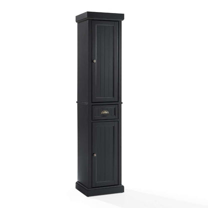Crosley Furniture - Seaside Tall Linen Cabinet Distressed Black - CF7019-BK veiw 9