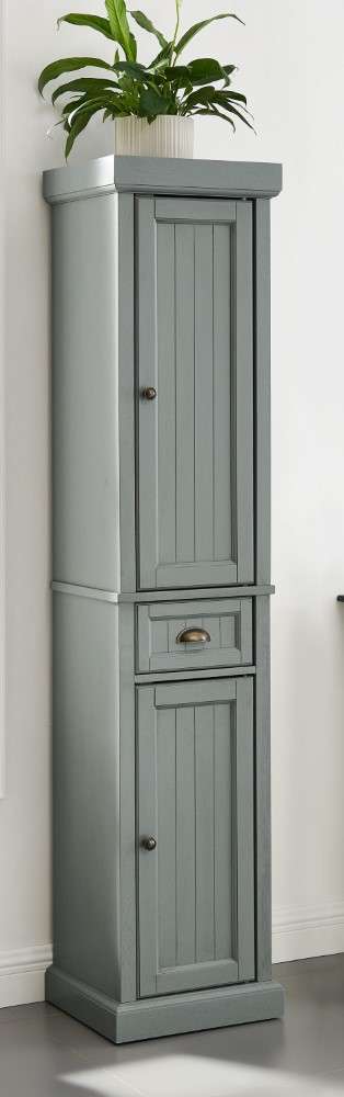 Crosley Furniture - Seaside Tall Linen Cabinet Distressed Gray - CF7019-GY veiw 1