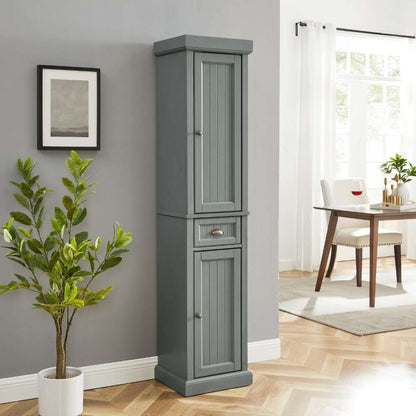 Crosley Furniture - Seaside Tall Linen Cabinet Distressed Gray - CF7019-GY veiw 4