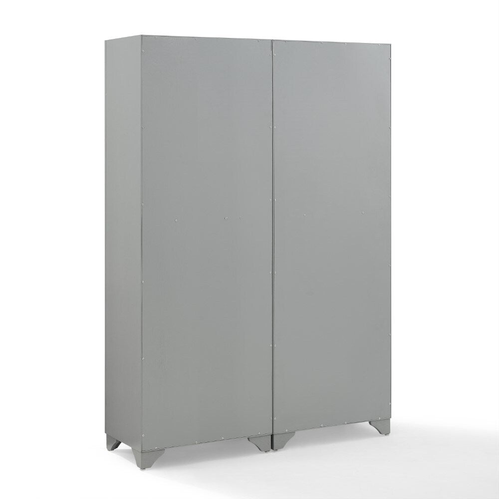 Crosley Furniture - Tara 2 Piece Pantry Set Distressed Gray - 2 Pantries - KF33005GY veiw 4