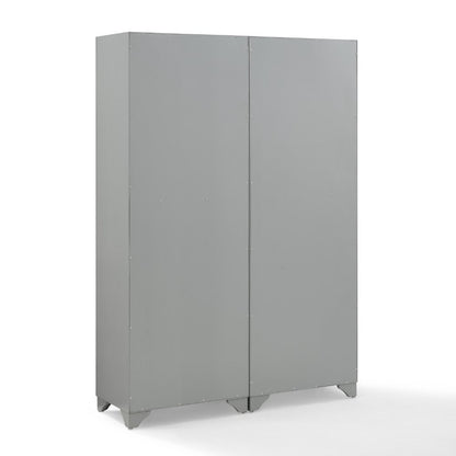 Crosley Furniture - Tara 2 Piece Pantry Set Distressed Gray - 2 Pantries - KF33005GY veiw 4